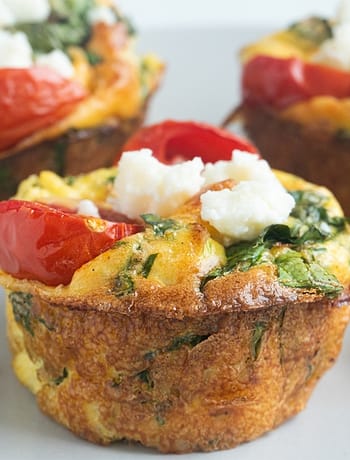 Vegetarian Low Carb Spinach and Feta Egg Muffins